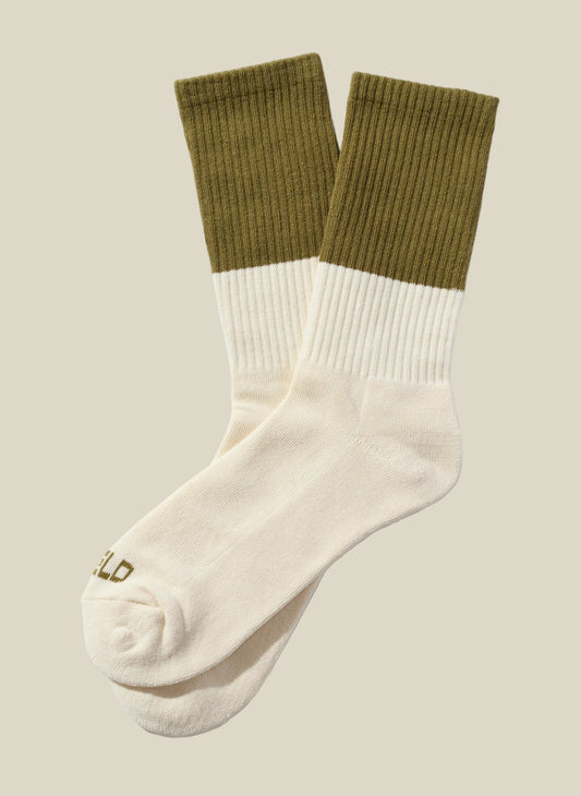 Checkerboard Striped Crew Socks