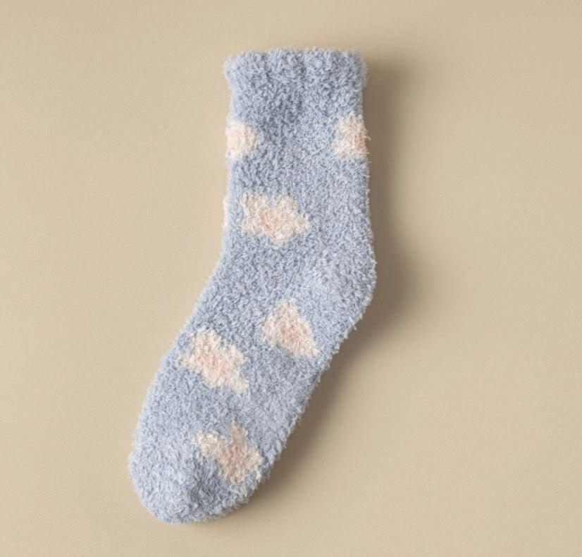 Fuzzy Floral Socks