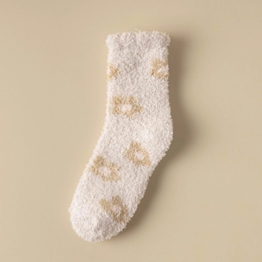 Fuzzy Floral Socks