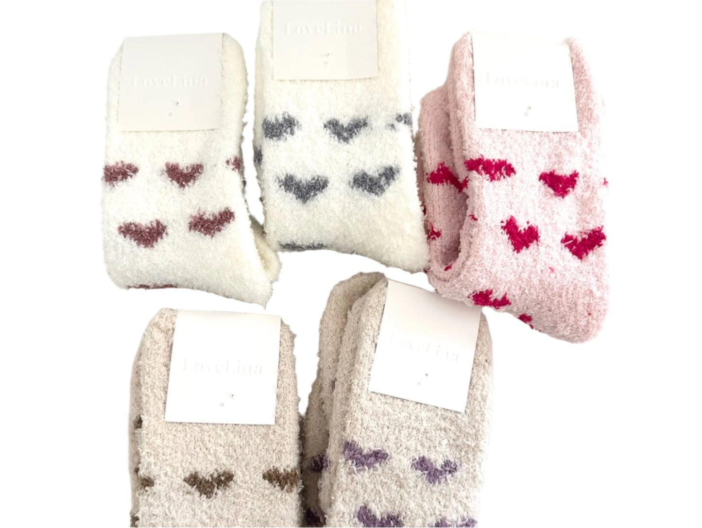 Fluffy Heart Socks