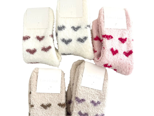 Fluffy Heart Socks