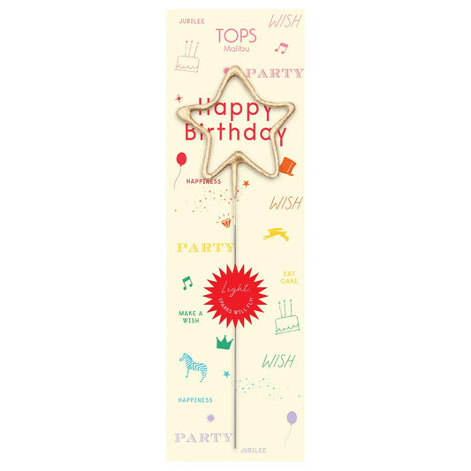 Big 8" Happy Birthday Gold Star Sparkler
