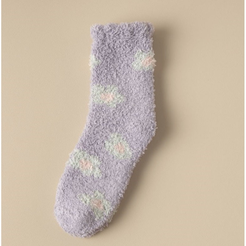 Fuzzy Floral Socks