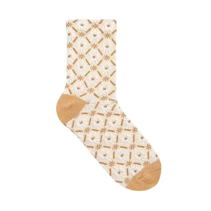 Women's Vintage Flower Crew Sock