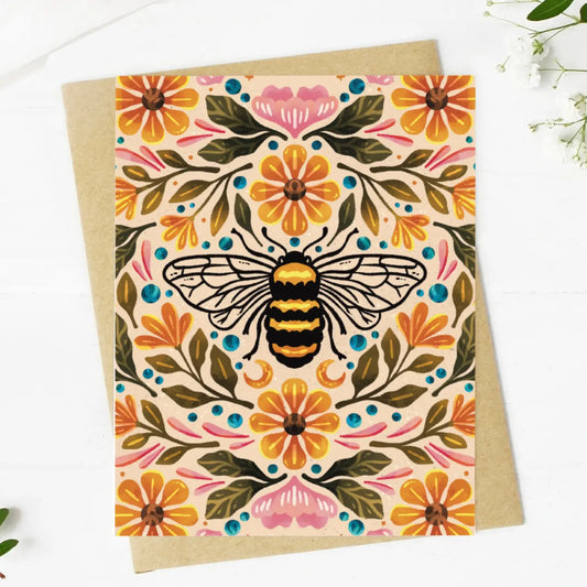 Bee & Floral Card