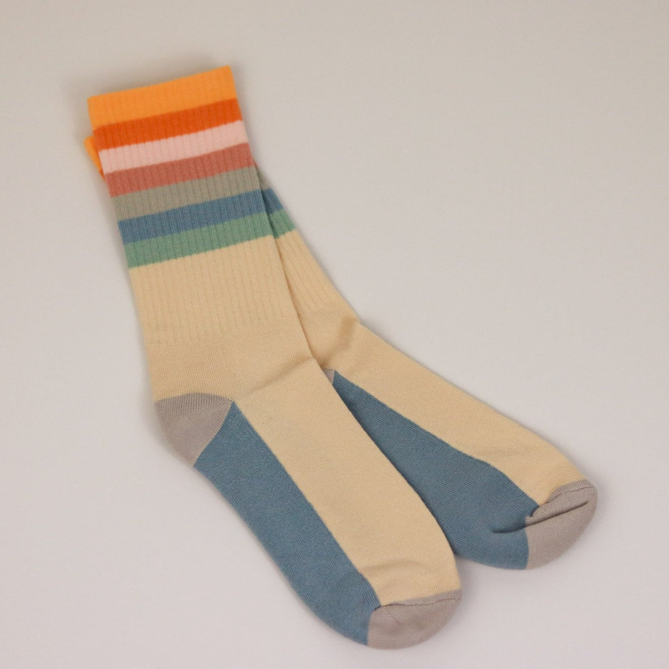 Thick and Comfy Retro-striped Socks for Birthday Box